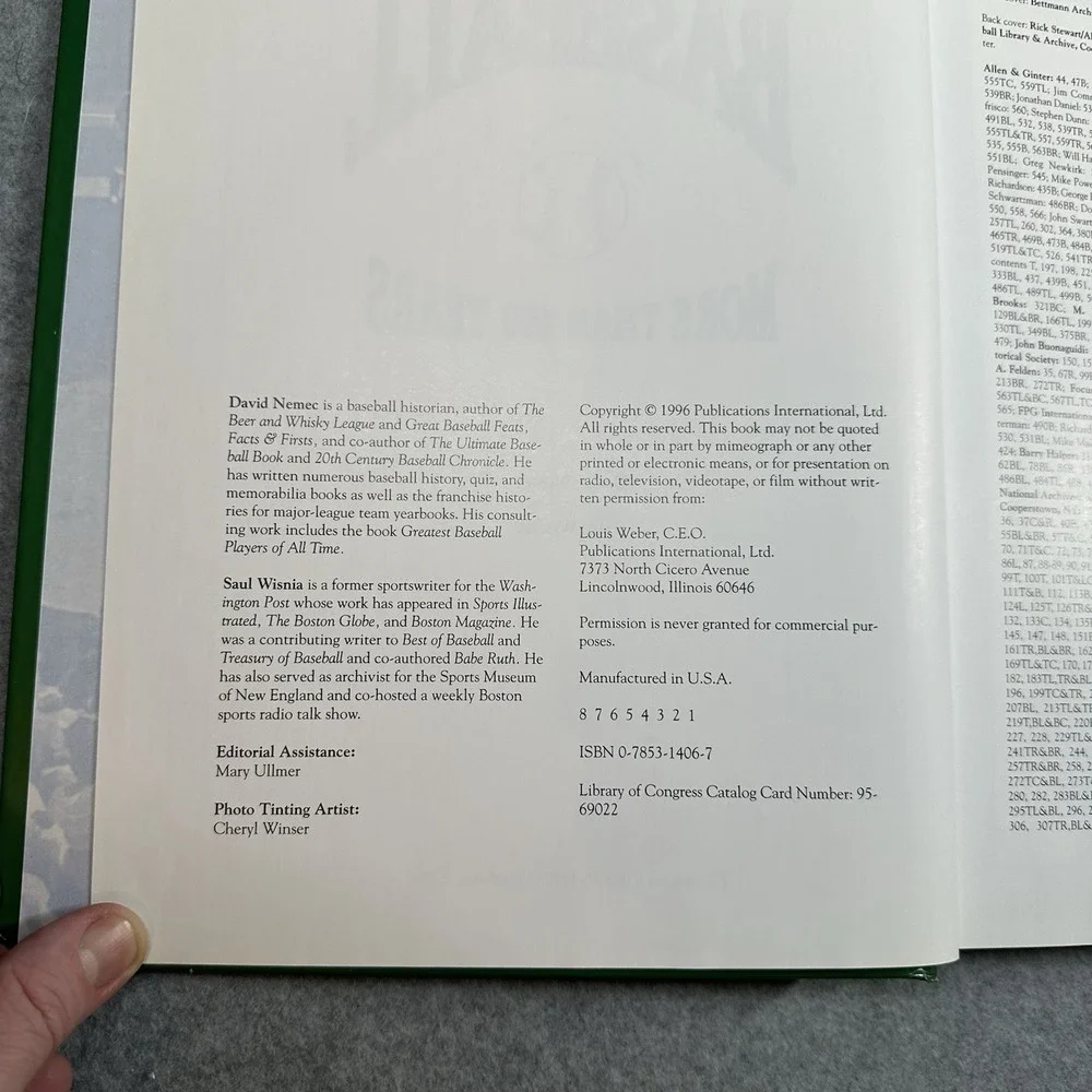 Baseball‎ More Than 150 Years 1996 HC David Nemec Vintage History Book